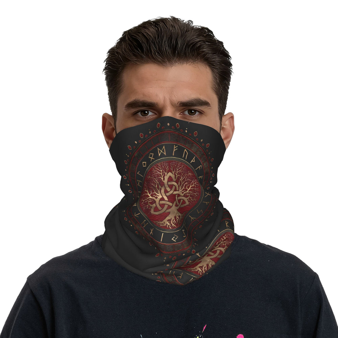 WorldNorse Crimson Yggdrasil Rune Face Mask & Neck Gaiter - image 2