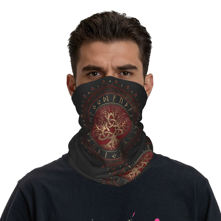 WorldNorse Crimson Yggdrasil Rune Face Mask & Neck Gaiter - image 2