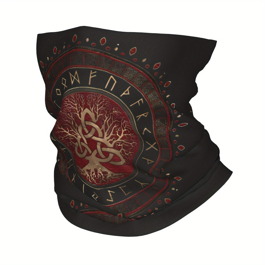 WorldNorse Crimson Yggdrasil Rune Face Mask & Neck Gaiter - image 1