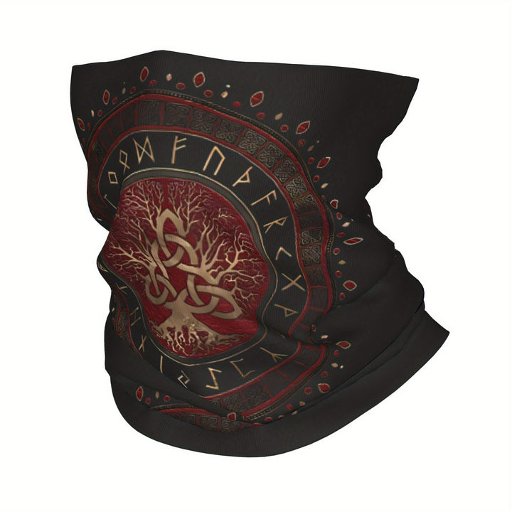 WorldNorse Crimson Yggdrasil Rune Face Mask & Neck Gaiter - image 1