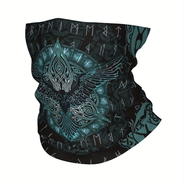 WorldNorse Teal Raven Knot Rune Face Mask & Neck Gaiter - image 1