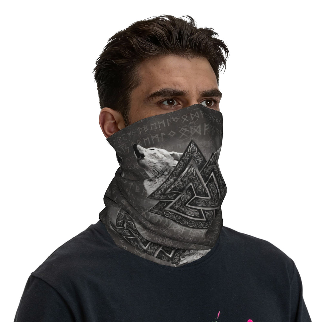WorldNorse Etched Valknut Wolves Face Mask & Neck Gaiter - image 4