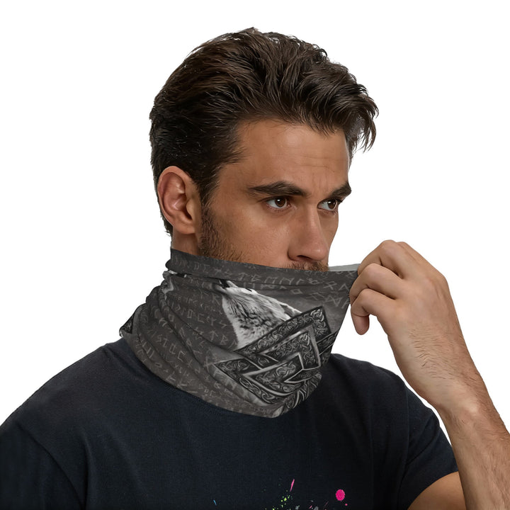 WorldNorse Etched Valknut Wolves Face Mask & Neck Gaiter - image 5