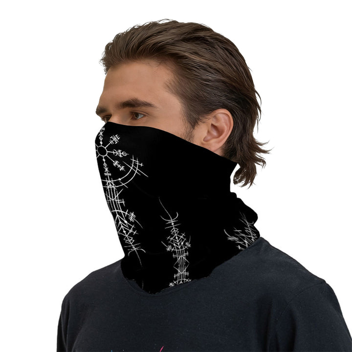 WorldNorse Viking Sigil Vegvisir Face Mask & Neck Gaiter - 24 x 43 cm - image 0