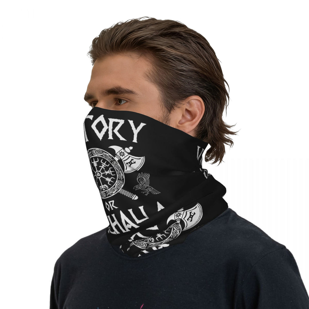 WorldNorse Victory Vegvisir Viking Axe Face Mask & Neck Gaiter - 24 x 43 cm - image 0