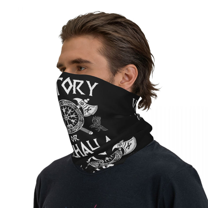 WorldNorse Victory Vegvisir Viking Axe Face Mask & Neck Gaiter - 24 x 43 cm - image 0