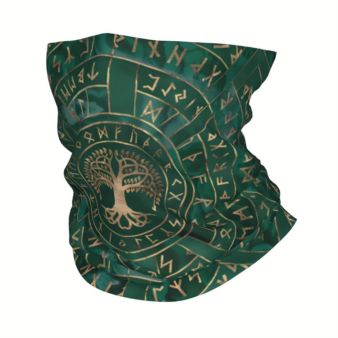 WorldNorse Verdant Yggdrasil Rune Grid Face Mask & Neck Gaiter - image 1