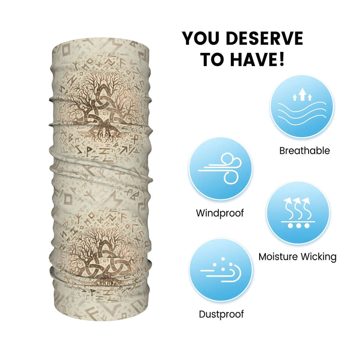 WorldNorse Ivory Yggdrasil Knot Rune Face Mask & Neck Gaiter - image 3