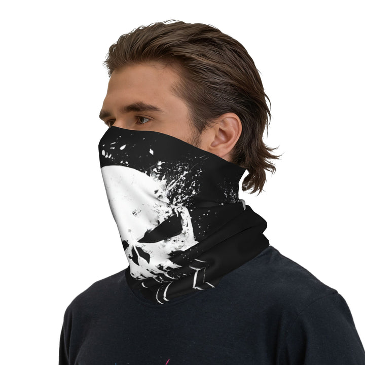 WorldNorse Splattered White Skull Face Mask & Neck Gaiter - 24 x 43 cm - image 0