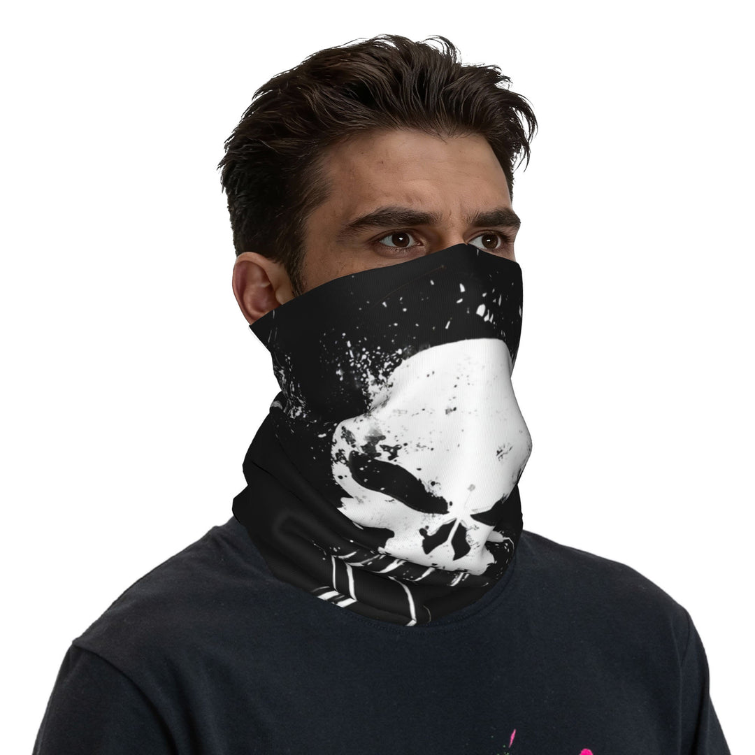 WorldNorse Splattered White Skull Face Mask & Neck Gaiter - image 4
