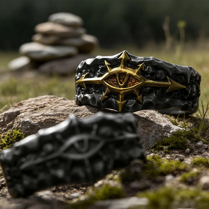 WorldNorse Forge Texture Riven Sigil Ring - image 4