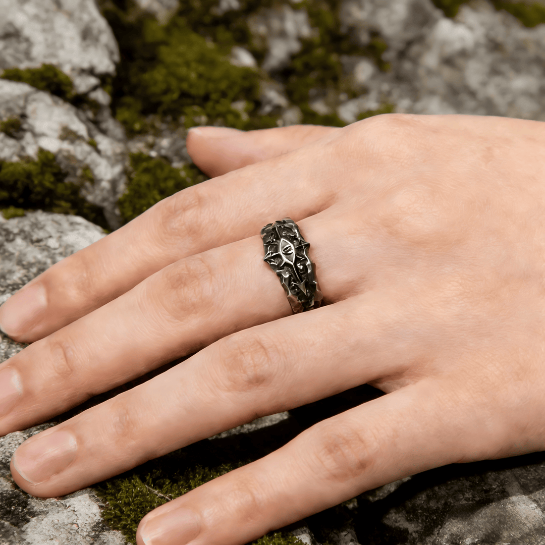 WorldNorse Forge Texture Riven Sigil Ring - image 7