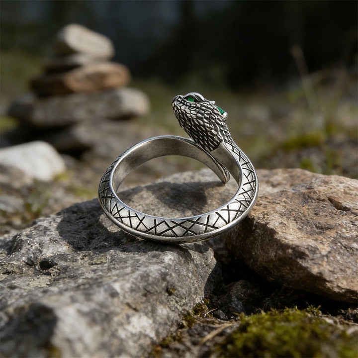 WorldNorse Serpent Scale Forest Stone Weave Ring - image 4