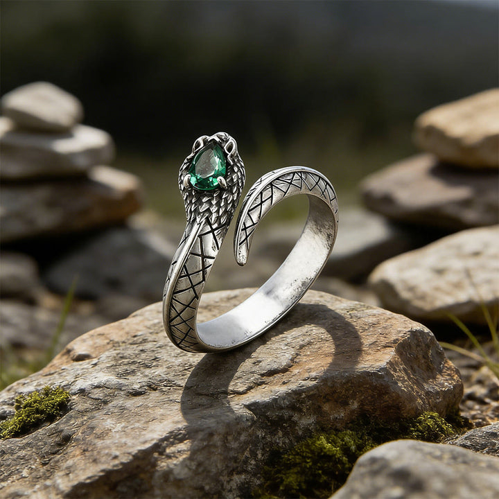 WorldNorse Serpent Scale Forest Stone Weave Ring - image 2