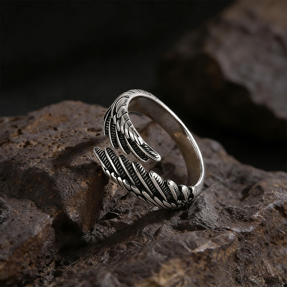 WorldNorse Forged Raven Wing Weft Ring - image 4