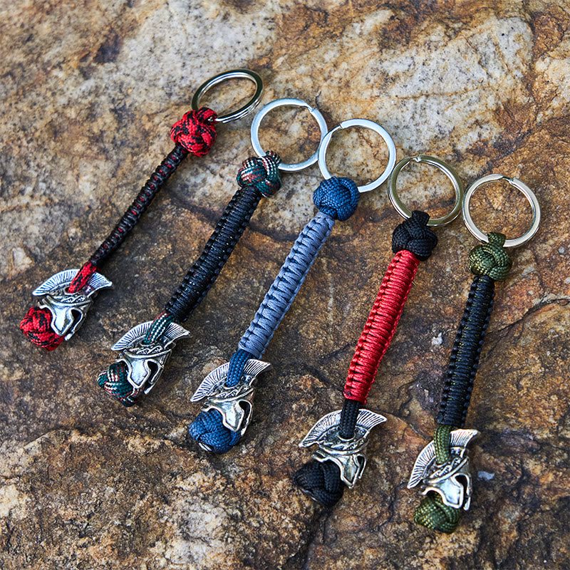 WorldNorse Winged Helm Tonal Variegated Braided Keychain - image 0