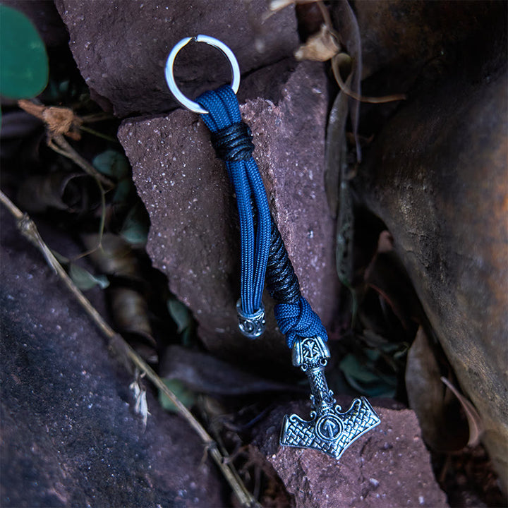 WorldNorse Thors Hammer Rune Braided Keychain - image 13