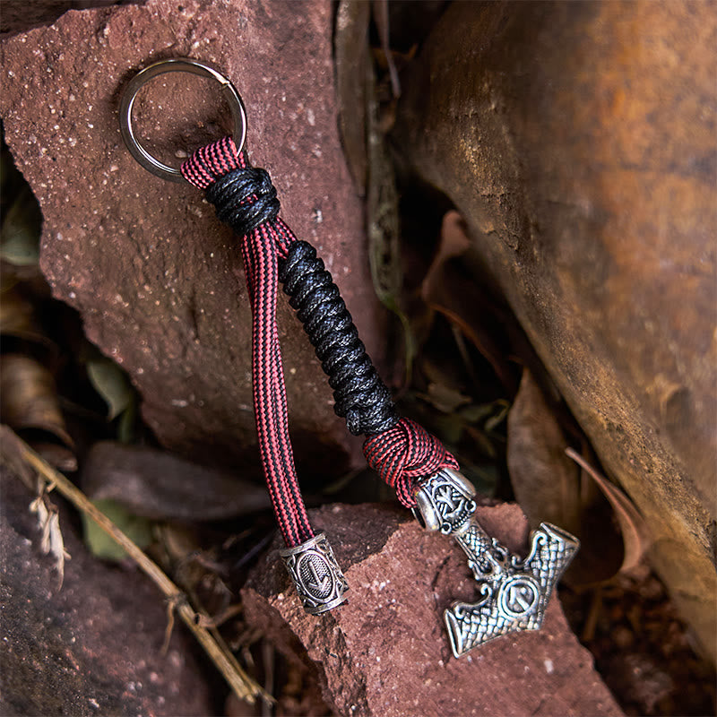 WorldNorse Thors Hammer Rune Braided Keychain - image 15
