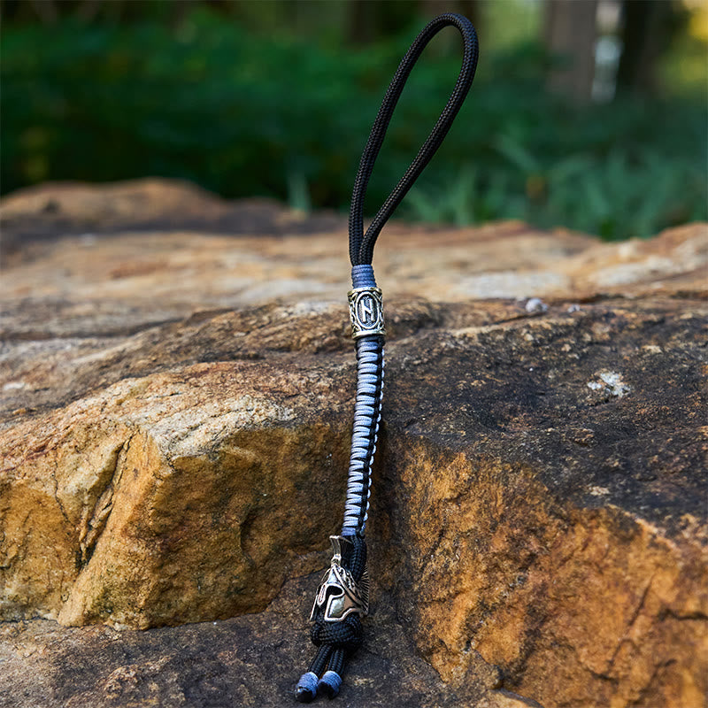 WorldNorse Viking Helm Talisman Braided Keychain - Navy Blue - image 6