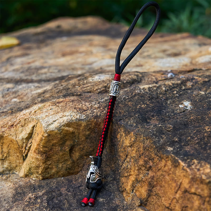 WorldNorse Viking Helm Talisman Braided Keychain - Vibrant Red - image 5