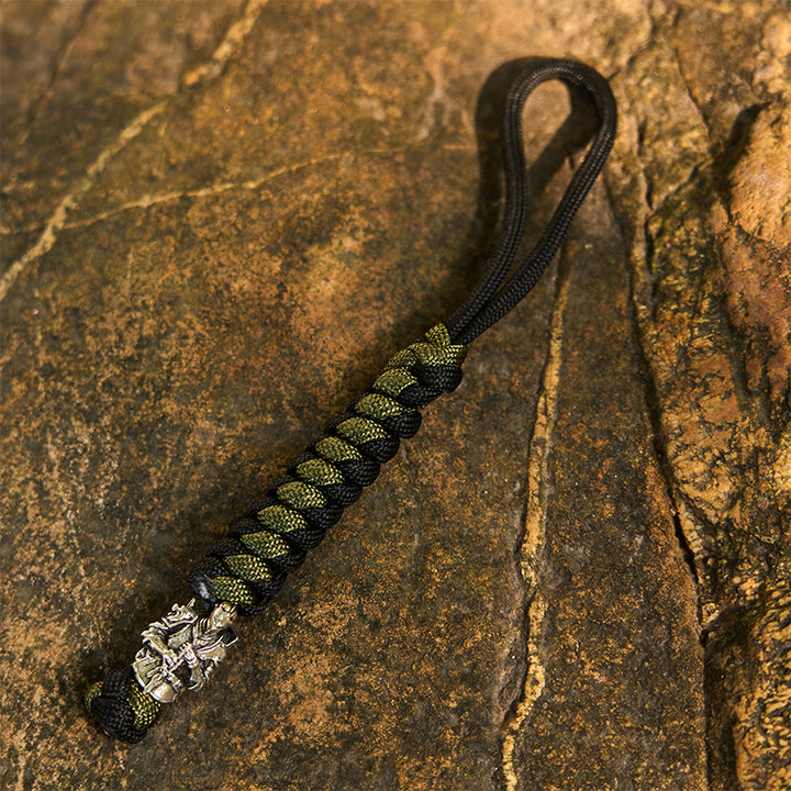 WorldNorse Totem Beast Variegated Braided Keychain - Knight - Green - image 4