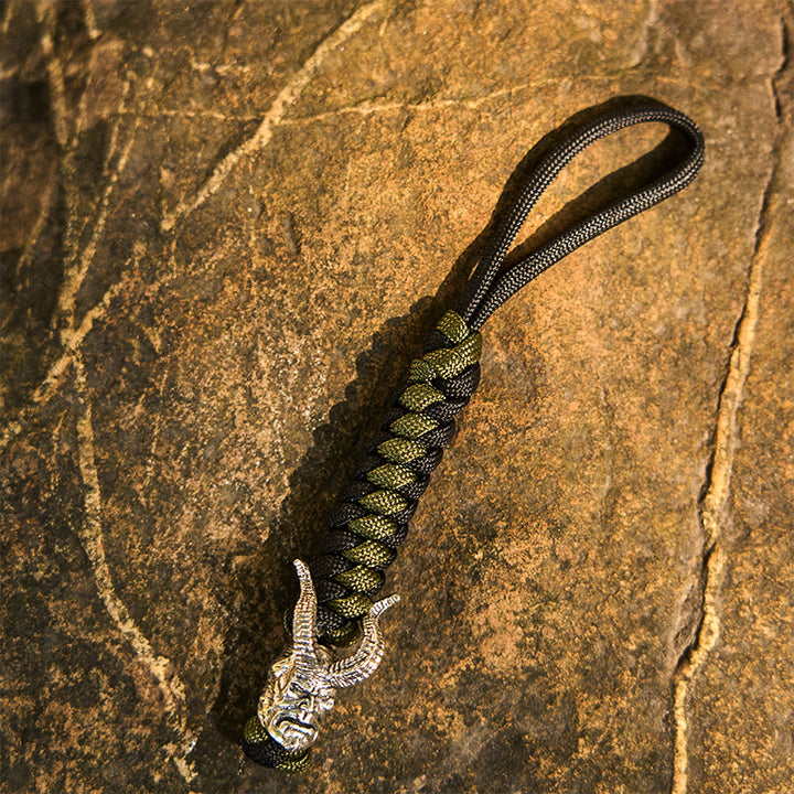 WorldNorse Totem Beast Variegated Braided Keychain - Demon - Green - image 10