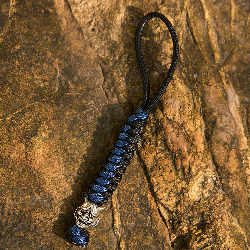 WorldNorse Totem Beast Variegated Braided Keychain - Oni - Blue - image 8