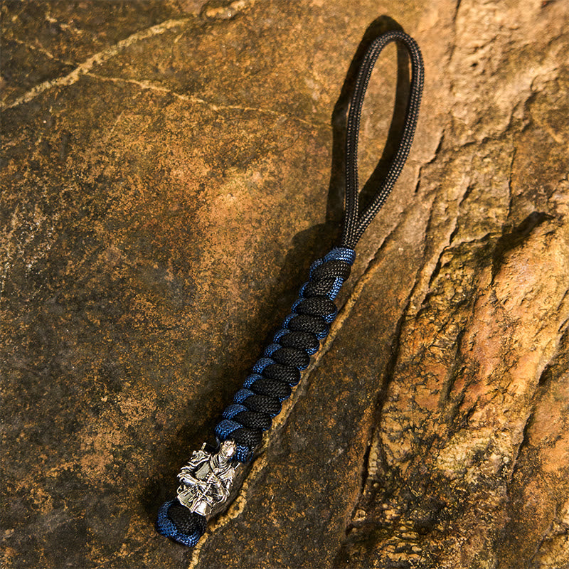 WorldNorse Totem Beast Variegated Braided Keychain - Knight - Blue - image 5