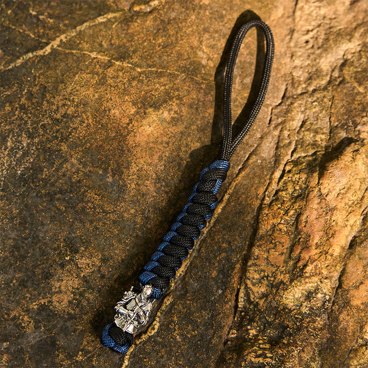 WorldNorse Totem Beast Variegated Braided Keychain - Knight - Blue - image 5