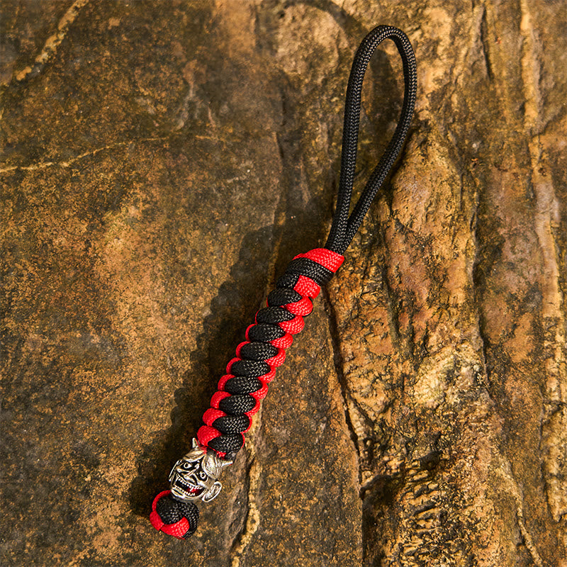 WorldNorse Totem Beast Variegated Braided Keychain - Oni - Red - image 6