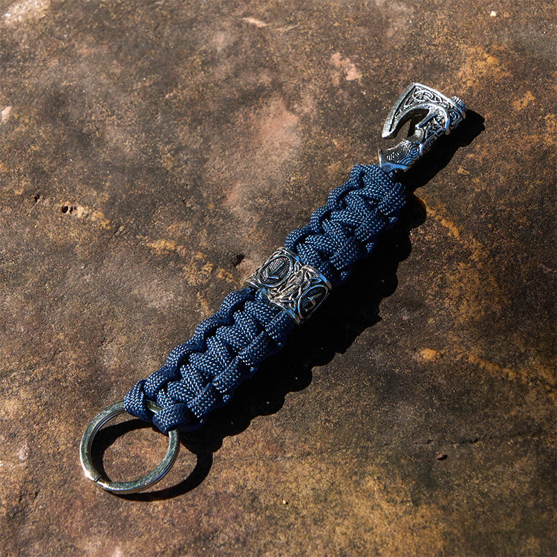 WorldNorse Viking Axe Rune Emblem Braided Keychain - image 8