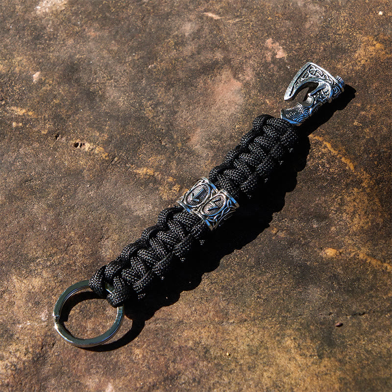 WorldNorse Viking Axe Rune Emblem Braided Keychain - image 6