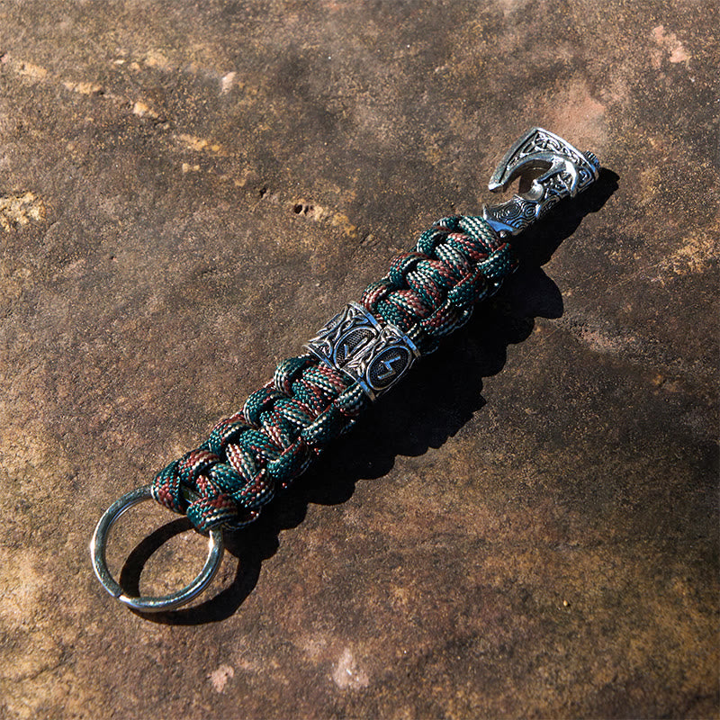 WorldNorse Viking Axe Rune Emblem Braided Keychain - image 3