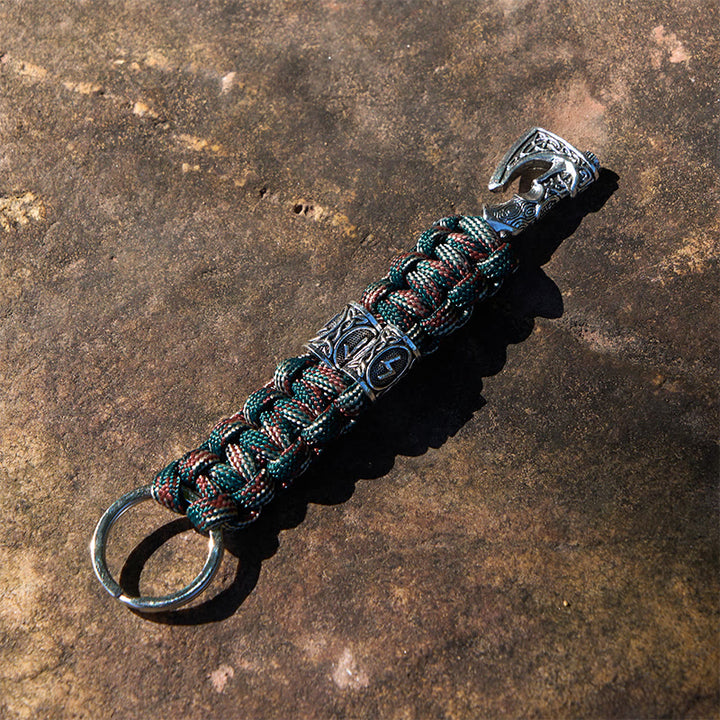 WorldNorse Viking Axe Rune Emblem Braided Keychain - image 3