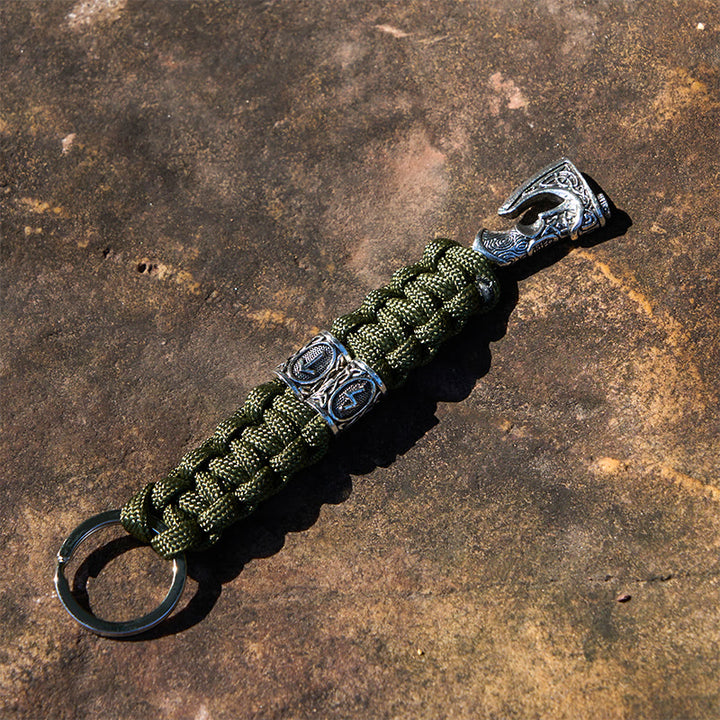 WorldNorse Viking Axe Rune Emblem Braided Keychain - image 12
