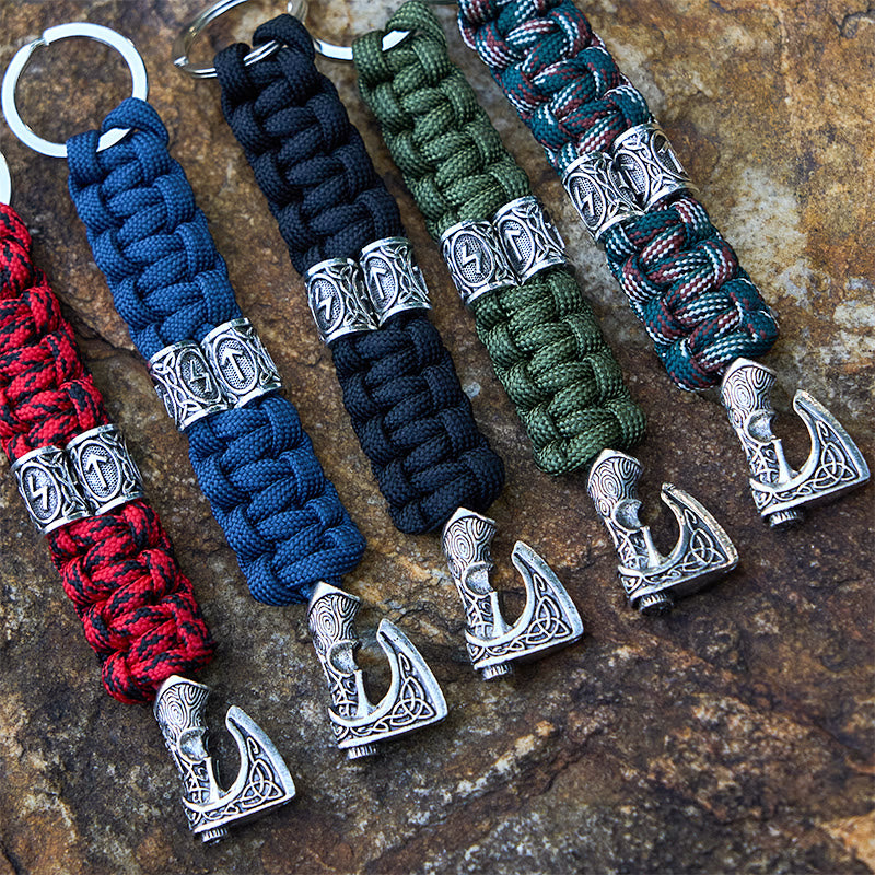WorldNorse Viking Axe Rune Emblem Braided Keychain - image 13