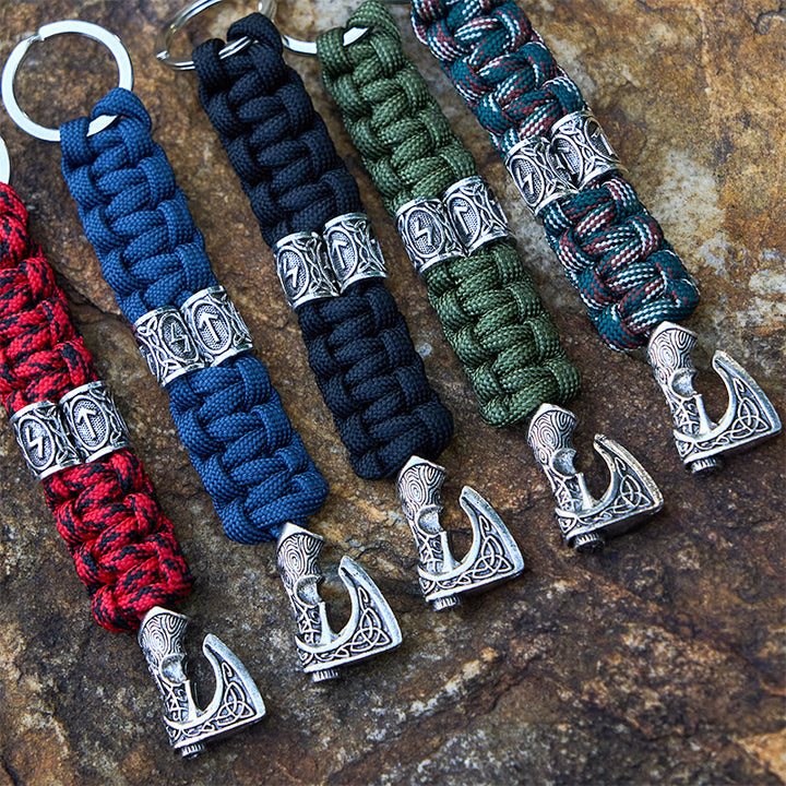 WorldNorse Viking Axe Rune Emblem Braided Keychain - image 13