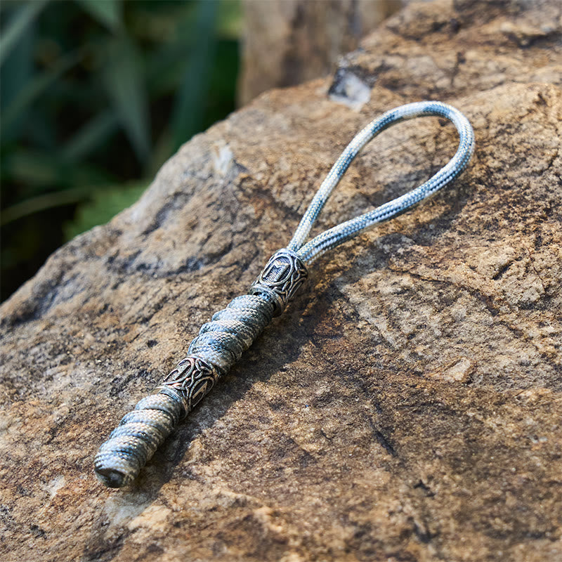 WorldNorse Viking Rune Emblem Multihue Braided Keychain - image 3