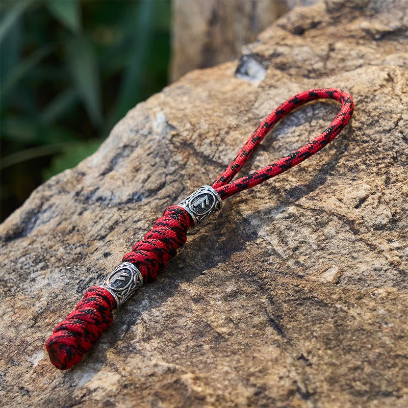 WorldNorse Viking Rune Emblem Multihue Braided Keychain - image 7