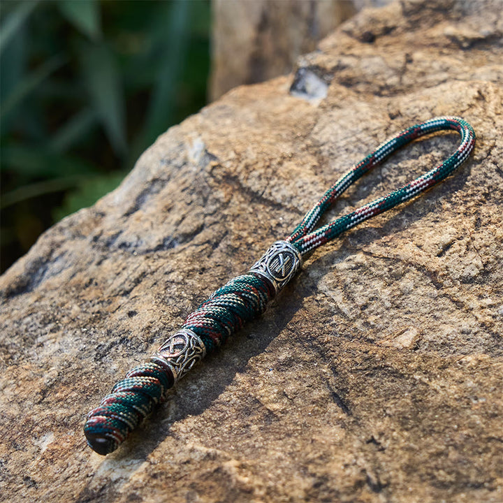 WorldNorse Viking Rune Emblem Multihue Braided Keychain - image 11