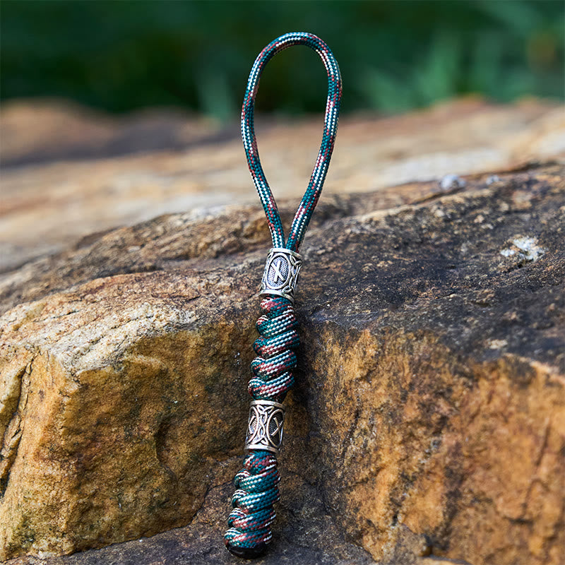 WorldNorse Viking Rune Emblem Multihue Braided Keychain - Camouflage Mix - image 10