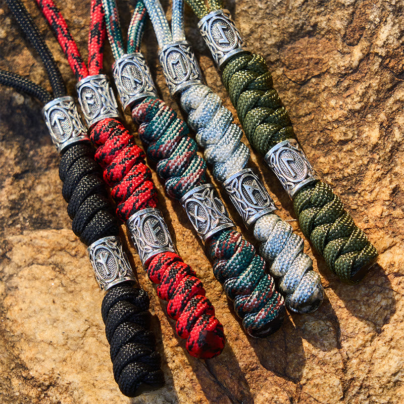 WorldNorse Viking Rune Emblem Multihue Braided Keychain - image 2