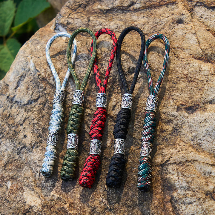 WorldNorse Viking Rune Emblem Multihue Braided Keychain - image 0