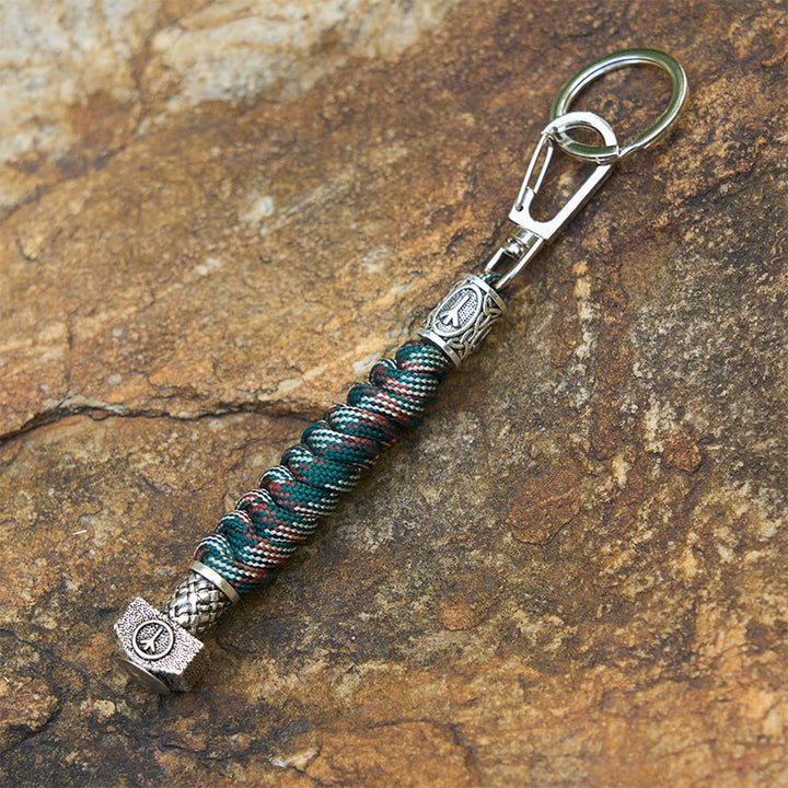 WorldNorse Viking Hammer Sleek Braided Keychain - Camouflage Mix - image 14