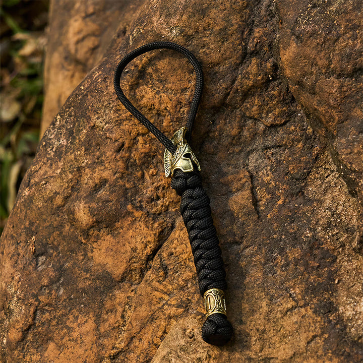 WorldNorse Viking Helm Rune Braided Keychain - Gold - Black - image 10