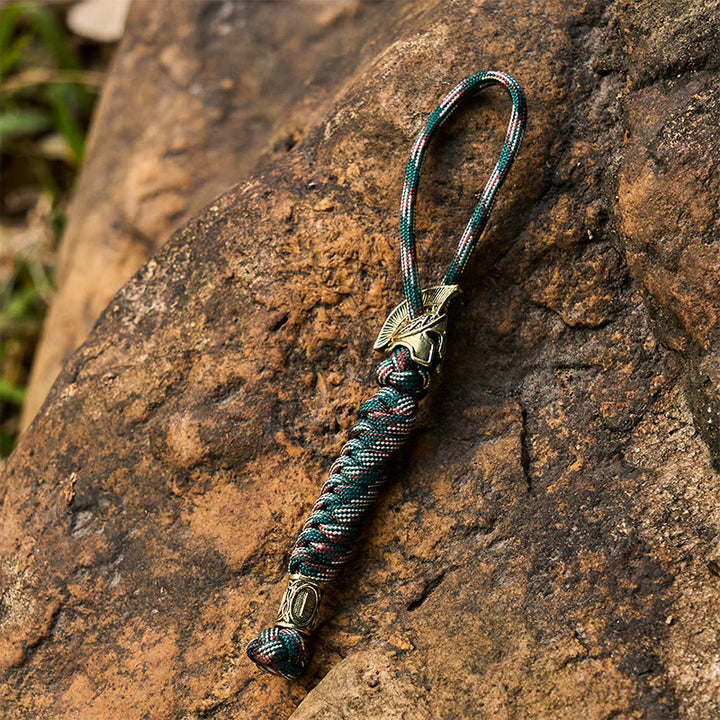 WorldNorse Viking Helm Rune Braided Keychain - Gold - Camouflage Mix - image 9