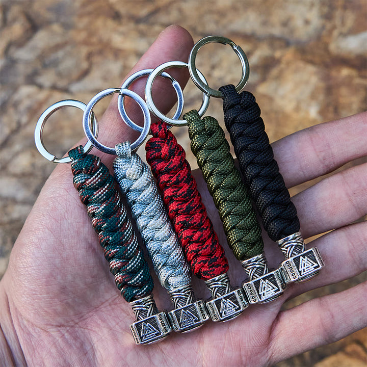 WorldNorse Stainless Steel Wolf Head Braided Keychain - image 2