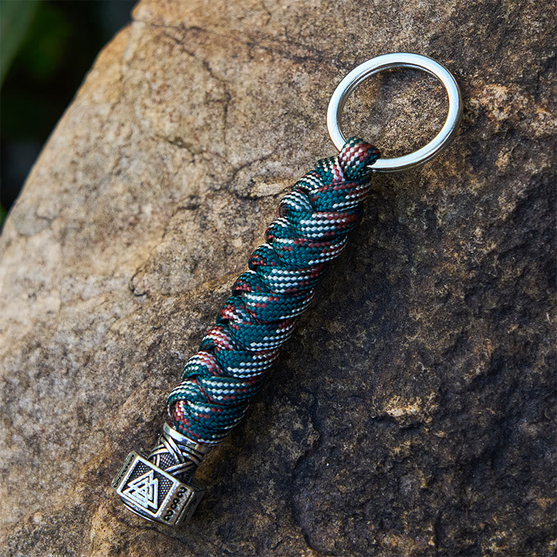 WorldNorse Stainless Steel Wolf Head Braided Keychain - image 4