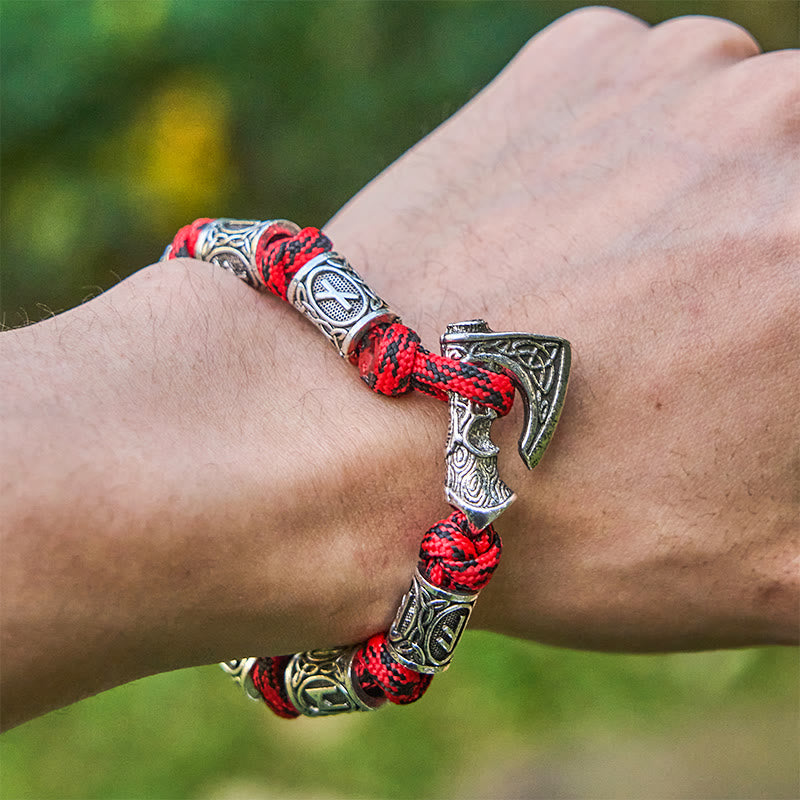 WorldNorse Viking Axe Rune Intertwine Braided Bracelet - image 7