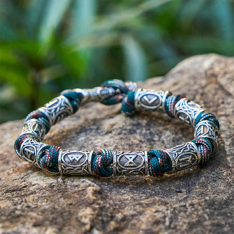 WorldNorse Viking Axe Rune Intertwine Braided Bracelet - Camouflage Mix - image 0